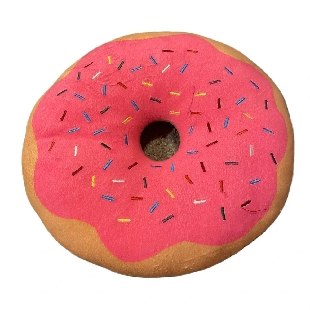 12” Sprinkle Doughnut Donut Pillow Pink Squishy Soft Kids Room Decor